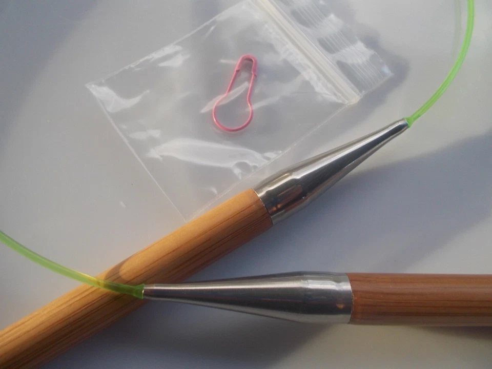 1 x HiyaHiya fixed circular bamboo knitting needle 80cm long choose your size - image 2 of 3