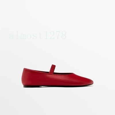 MASSIMO DUTTI Womens Mary Jane Ballet Shoes Round Toe Flat Shoes