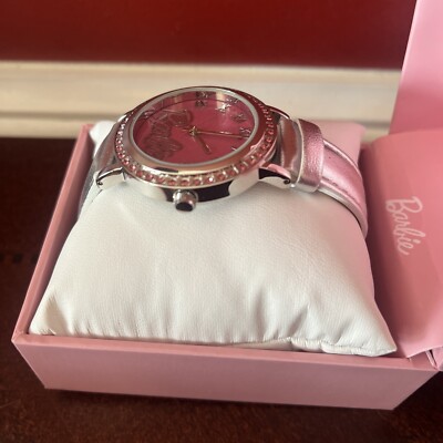 Barbie Logo Watch with Quartz  Movement w/Silicone Silver Band w/ Rhinestone NIB Barbie Logo Watch with Quartz Movement Silicone Silver Band  main image 2