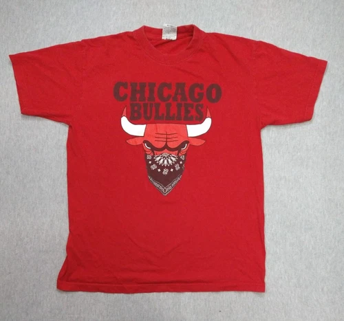 Chicago Bulls Shirt Mens Large Red Y2K Hip Hop Streetwear NBA Basketball Tee