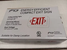 Red LED exit sign, NIB, 120-277 VAC, battery backup, free shipping, $25 each