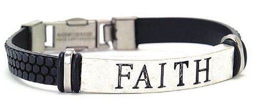 Mantra Bracelet Silicone Strap Magnet Closure - Faith - 第 1/5 張圖片