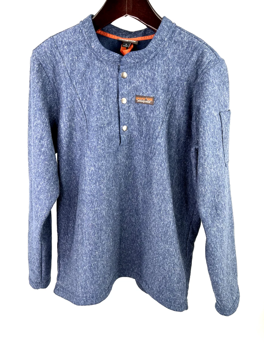 Patagonia Hemp Crew Sweatshirt Workwear Fleece Lined Blue Size