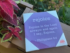 Wall Plaque Decor - REJOICE - Bible Verse