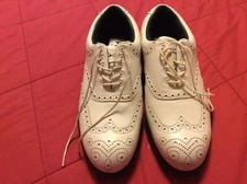 Men’s Florsheim Frog White Soft Spikeless Dress Golf Shoes Size 8D
