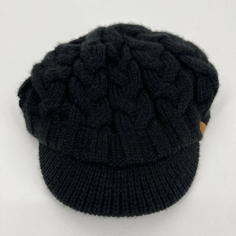 Gorro de ala tejida Adidas para mujer talla única negro sombrero acrílico Foto 2 de 4