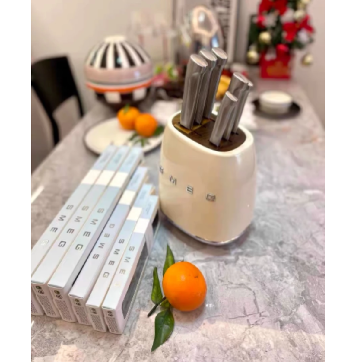 Smeg 7-Piece NEW knife Block set stainless steel Multicolor - DHL