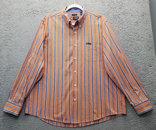 Chaps Casual Shirt Men XL Multi Striped Easy Care Long Sleeve Collar Button Down