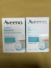 2 New Aveeno Calm  Restore Oat Gel Moisturizer Sensitive Skin - 1.7oz Each Box
