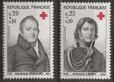 N° 1433/34**  PAIRE CROIX-ROUGE 1964