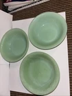 Anchor Hocking Jadeite Fire King Fruit Berry Bowls (2) Milky Green Glass Thick