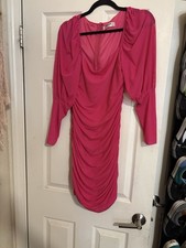 Saint Genies Hit Pink Long Sleeve Stretchy Dress Zip Up Size 12 US UK 16