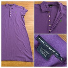 Polo Ralph Lauren Women's Cotton Mesh Mini Polo Dress Purple Size Large