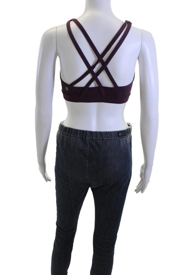 Sujetador deportivo Lululemon para mujer con tiras en la espalda púrpura talla 4 Foto 3 de 4