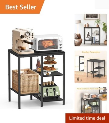 Kitchen Microwave Stand,4-Tier Adjustable Bakers Rack, Microwave Cart with St...