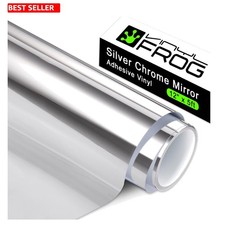 Chrome Mirror Vinyl Roll 12x60 In Silver Glossy Self-Adhesive Craft Cutter Decal