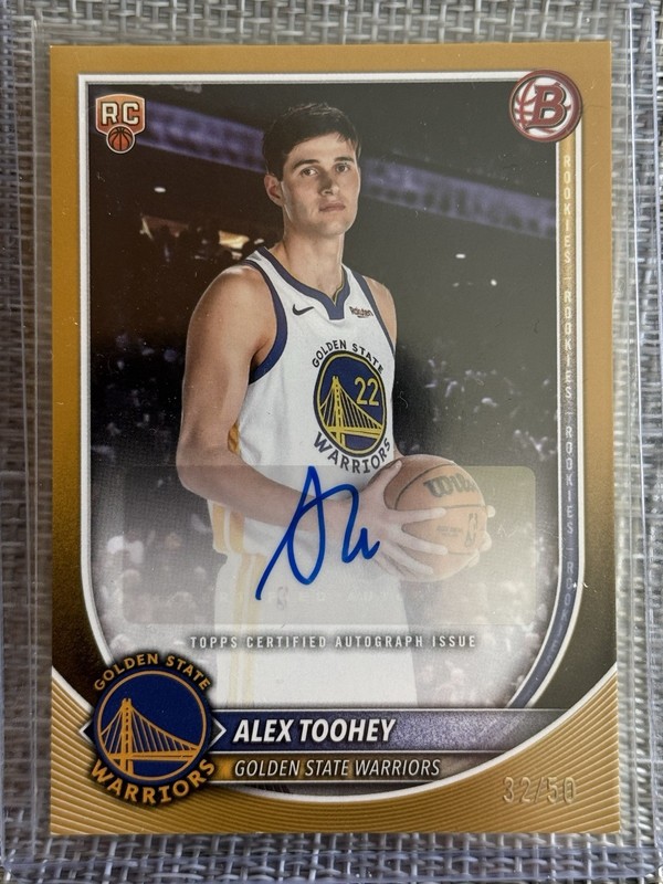 2025 Bowman Chrome Rookie Autographs Alex Toohey Gold /50