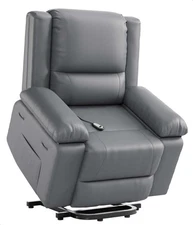 Electric Lift Recliner Chair Heat Massage PU Leather Power Lift Recliner Elderly