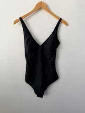 SKIMS BODY UNLINED PLUNGE BODYSUIT BD-THG-3326 Sz Large Shapewear Black Onyx