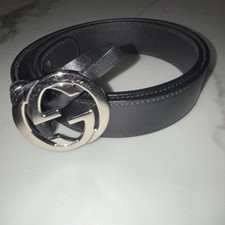 Gucci Women's Dress Belt Black Adjustable Logo Buckle Designer Fashion