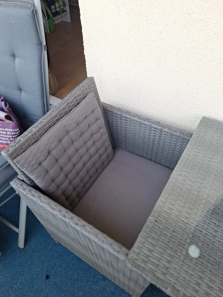 Rattan Sitzmöbel 3er Set,2  Gartensessel und Tisch - Bild 3 von 4