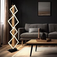 Stehleuchte Stehlampe Schlafzimmerlampe Led Beistellleuchte Holz Design H 103 Cm