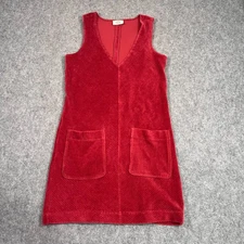 Marine Layer Red Florence Corduroy Mille Shift Mini Dress Women's Size XS