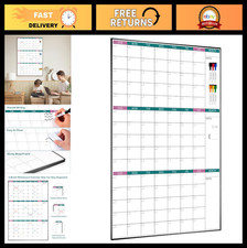 Magnetic Dry Erase Calendar Wall Board 39"x28" - Monthly Planner for Home, Offic