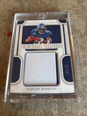 2022 Panini National Treasures Tremendous Treasures Saquon Barkley Patch /25
