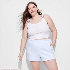 Women's Mid-Rise Fleece Pull-On Shorts - Light Blue XXL SEE DEAL