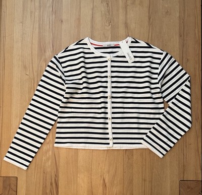 Neu Esprit  Jacke Cardigian  Dunkelblau Weiß Gestreift Gr. S