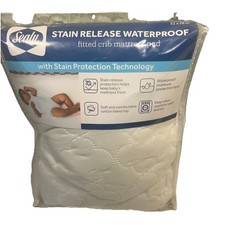 Sealy Stain Released Waterproof Fitted Crib Mattress Pad Comfort Cotton Top
