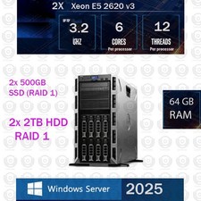 Dell PowerEdge T430 Tower Server 12 Core Xeon E5 64GB 4TB Window Server 2025