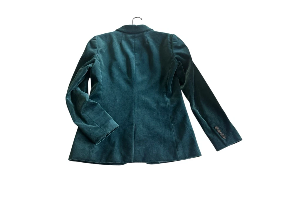 Blazer J Crew Parke Terciopelo Verde Bosque J8979 Mujer’s Talla 0 NAVIDAD Foto 4 de 4