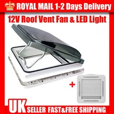 Caravan Skylight Motorhome Roof Opening RV Camper 500x500mm Roof Vent W/ Light