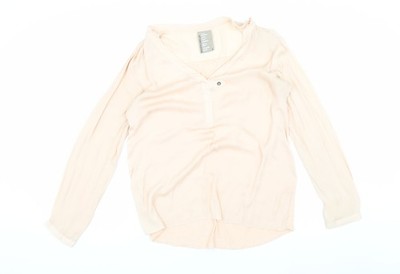 Beigefarbene Polyesterbluse Damen UK Größe S Dolan Left Coast Collection