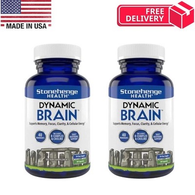 Dynamic Brain Supplement 60 Capsules Memory Focus Clarity-Pack of 2