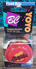 VTG BC YOYO SPITFIRE Red Black HANDCRAFTED HARDWOOD USA 1999 Fixed Axle 20125