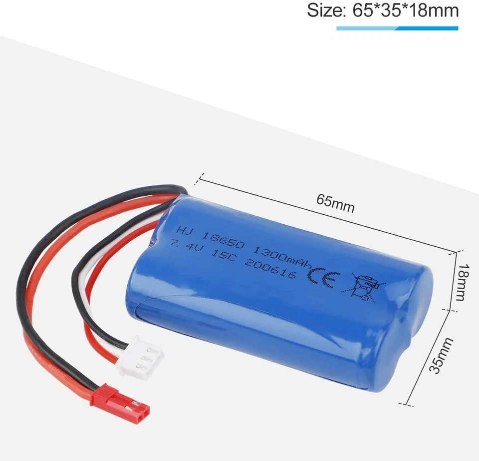 2S Akku 7.4V 1300mAh 15C JST Stecker mit USB Ladegerät für RC Auto Offroad-LKW - Bild 4 von 4