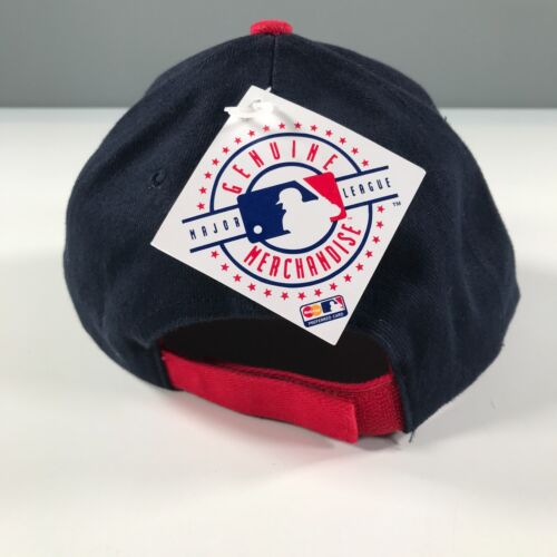 Vintage Cleveland Indianer Hut Marineblau Rot Gebogen Krempe Texas Rangers - Bild 3 von 8