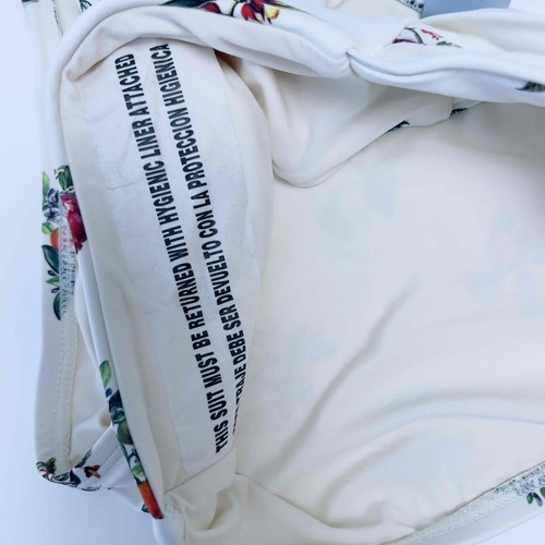 NWT Antonio Melani Size XL Sweet Summer Bikini Bottoms White Floral Ruched Sides - Picture 6 of 9