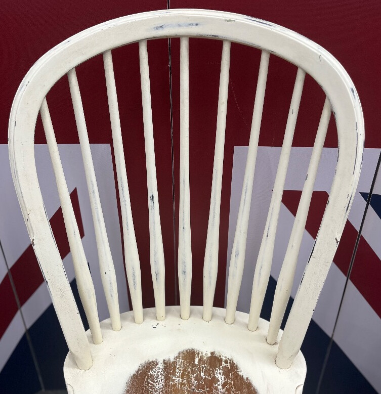 Pair LAURA ASHLEY Bramley Rustic Dining Chairs Spindle Cream Shabby