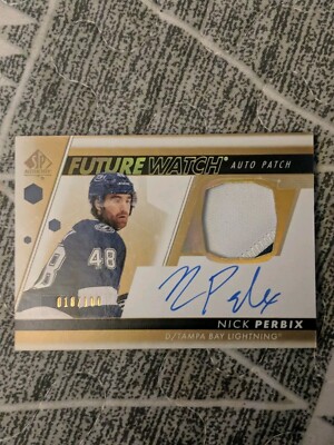 22-23 SP AUTHENTIC HOCKEY, NICK PERBIX FUTURE WATCH AUTO PATCH #18/100