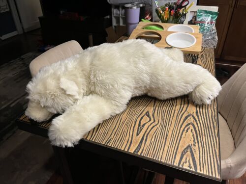 EUC DITZ DESIGNS ours polaire réaliste 28 pouces peluche farcie pondérée la maison de la poule - Photo 1 sur 6