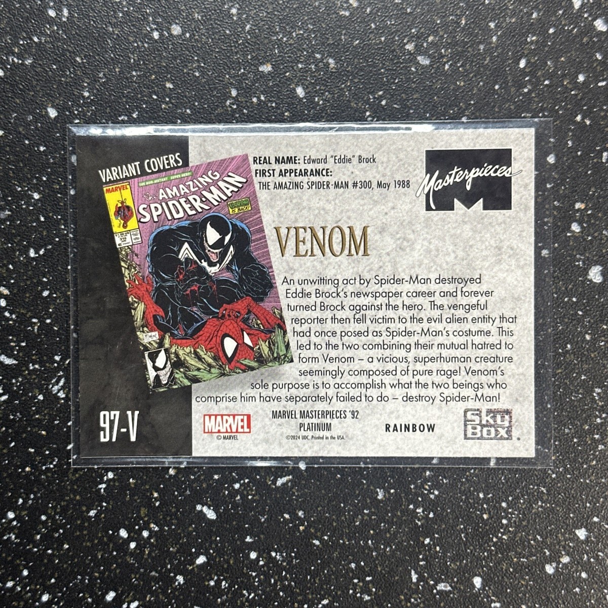VENOM Rainbow Variant Cover 97-V SP 2024 UD Marvel Masterpieces 92