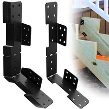 10 Pcs Black Stair Stringer Hanger Bracket Heavy Duty 18 Gauge Adjustable Sta...