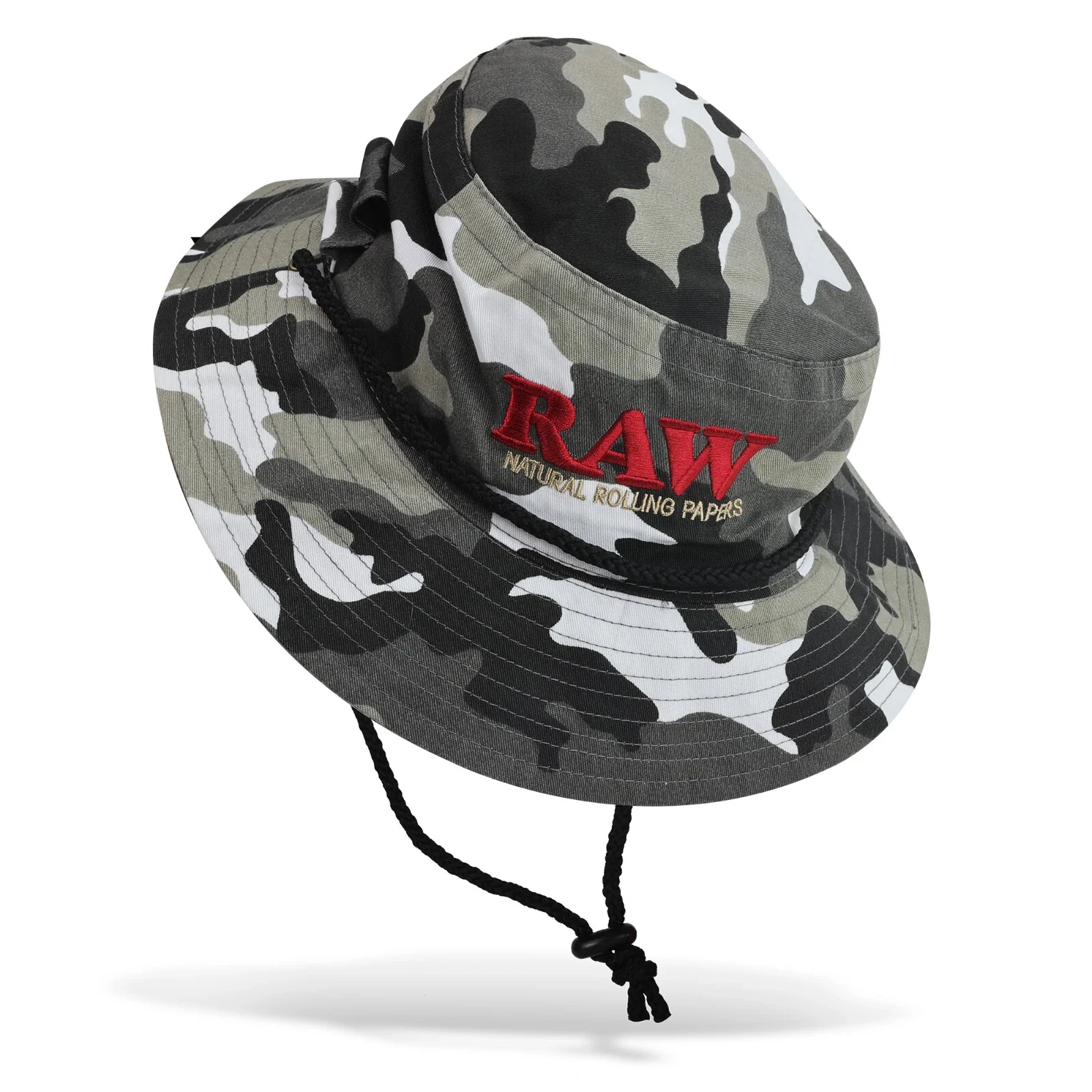 Raw Smokerman's Bucket Hat 1 1/4 Medium Camo 100% Cotton With Free Shipping