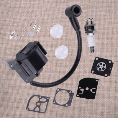 Ignition Coil Spark Plug Carburetor Repair Kit Fit for Stihl HS45 FS55 ...