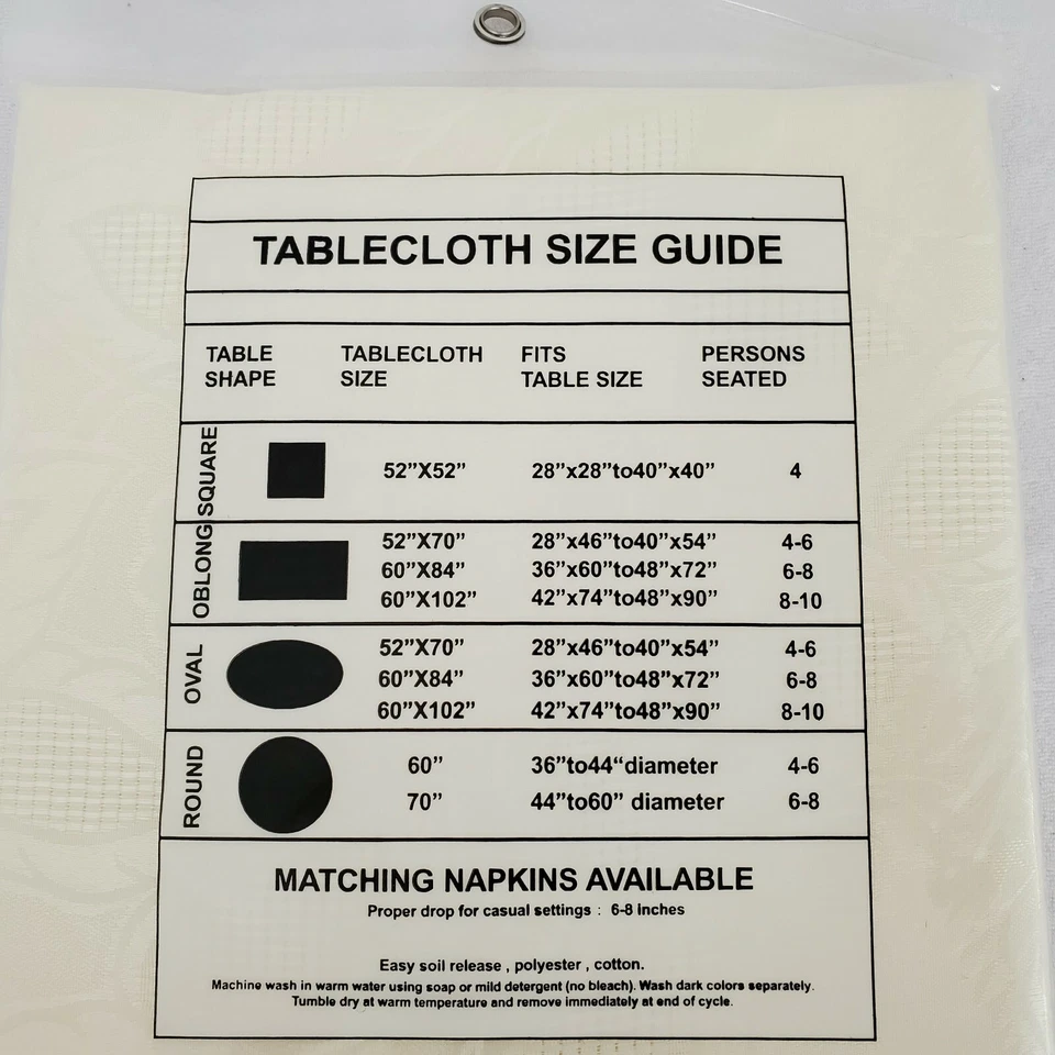 Designers Collection Damask Cloth Tablecloth White 52 X 70 Inches Oblong  - Image 2 of 4