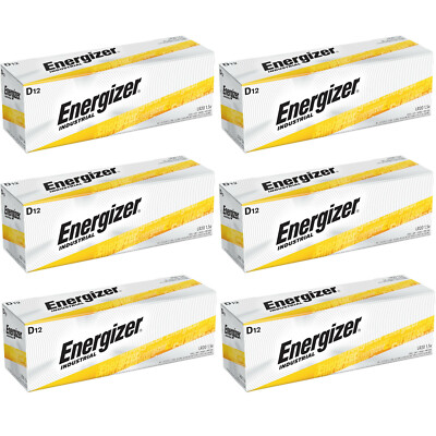 72 Energizer Industrial D Alkaline Batteries (EN95, LR20)